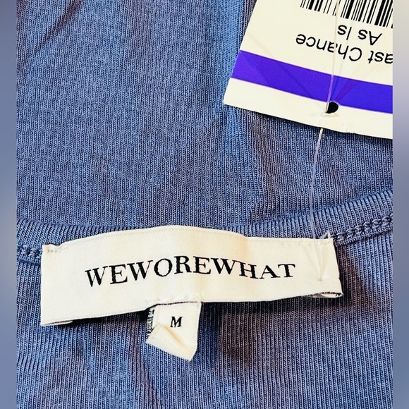 WeWoreWhat One Shoulder Cut Out Tank Top, Adjustable Straps, Slate Blue, Sz Med - Picture 4 of 7